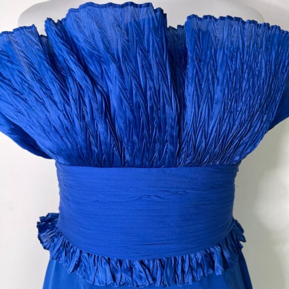 Marchesa Notte Women's Royal Blue Strapless Sheath Dress Size 4 - Picture 3 of 15